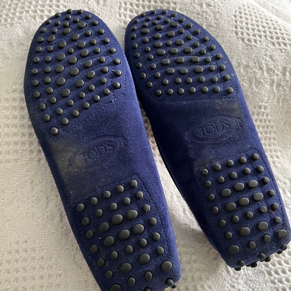 Tods Blue Suede Loafers-Driving Moccasins sz 37 Price Dropped - Picture 6 of 10